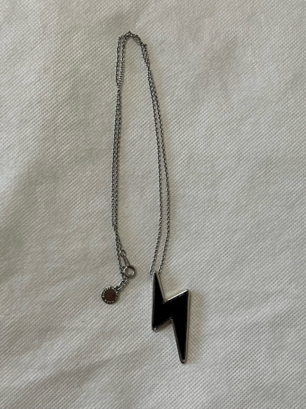 Marc Jacobs Black Lightning Bolt Pendant Necklace